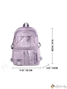 BirdinBag - Water Resistant School Backpack for Teen Boys - Lightweight, Stylish, and Durable! Purple Large Capacity Backpack For Study, Casual Purple Backpack For Study, Multifunctional Purple School Bag, Purple Nylon Rectangular Backpack, Rectangular Purple Nylon Backpack, Purple Rectangular Nylon Backpack, Functional Backpack With Pockets For School, Travel And Work, Preppy Bags