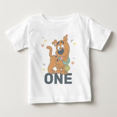 Scooby-Doo 1st Birthday Baby T-shirt, Kids Unisex, Size: 6 Month, White Scooby Doo Birthday Shirt, Playful Cartoon Print Tops For First Birthday, Playful Tops With Cartoon Print For First Birthday, Cute Birthday Shirt With Cartoon Print, Cute Cartoon Print Shirt For Birthday, Cute First Birthday T-shirt With Character Print, Playful Cartoon Print Shirt For Birthday, Scooby Doo First Birthday, Scooby Doo Birthday