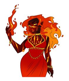 (53) mayakern on Tumblr - #character design Fire Genasi, Fantasy Aesthetic, Mystical Creatures, Artist Style, Fantasy Clothing