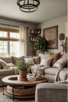 15 Beautiful Fashionable Farmhouse Residing Rooms- #Farmhouse #living #Modern #rooms #Stunning Check more at https://howcandothis.com/homedecoration/15-beautiful-fashionable-farmhouse-residing-rooms/ Farmhouse Living Room With Plants, Linen Living Room Ideas, Large Cozy Living Room Ideas, Farmhouse Living Room Tan Couch, Linen Sectional Living Room, Grey Cream Rust Living Room, Living Room Inspiration Sectional, Cozy Living Room Neutral Colors, Modern Farmhouse Living Room Apartment