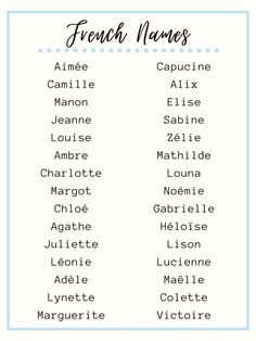 the french names for each language