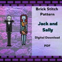 the jack and sally cross stitch pattern is featured in this video, which shows how to make