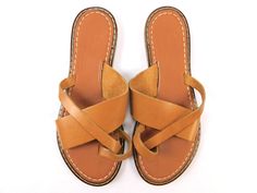 Women's Leather Sandals Made in Turkey European size 37, I think it's US size 6 If you need measurements please contact me Camel Color Beach Sandals For Summer, Camel Sandals For Beach In Summer, Camel Open Toe Sandals For Summer, Summer Camel Open Toe Sandals, Casual Camel Sandals With Round Toe, Women's Leather Sandals, Shoes Flip Flops, Brown Flats, Leather Sandals Women