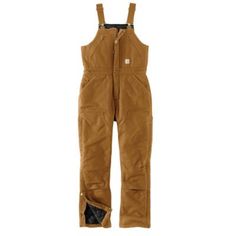 Work doesn't take a snow day. These Carhartt Women's Loose Fit Washed Duck Insulated Biberalls help you get the job done in wintry conditions. They're made of heavy duck canvas with Arctic-weight insulation for added warmth. Durable kick panels mean these bib overalls are built to last. Ankle-to-thigh leg zips make for easy on and off over boots, and the Carhartt logo adds classic style. 12 oz., 100% cotton washed duck overalls Quilted nylon lining for easy on and off; Arctic-weight polyester in Work Overalls, Plus Size Workwear, Plus Size Work, Carhartt Womens, Carhartt Women, Forest School, Duck Canvas, Bib Overalls, Carhartt Mens