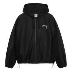 Nike x Stussy Linen Jacket Hoodie 'Black White' FZ5751-010 Nike X Stussy, Stussy Hoodie, Jacket Hoodie, Linen Jacket, Hoodie Jacket, Black Hoodie, Nike Jacket, Black White, Nike