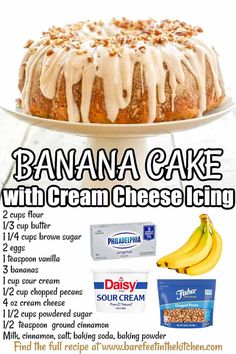 banana cake with cream cheese filling recipe