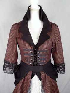 Hey, I found this really awesome Etsy listing at https://www.etsy.com/listing/630448172/steampunk-brown-and-black-stripe-womens Medieval Fitted Outerwear For Costume Party, Fitted Medieval Outerwear For Costume Party, Victorian Fitted Outerwear For Fall, Gothic Corset For Costume Party In Fall, Fitted Cotton Outerwear For Cosplay, Vintage Fitted Corset For Fall, Fitted Overbust Corset For Fall, Fitted Ruffled Outerwear For Costume, Fitted Cotton Outerwear With Striped Pattern