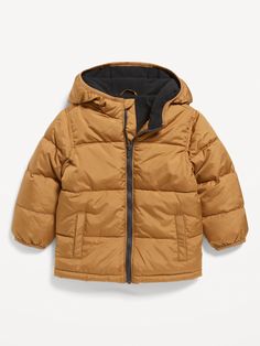 Frost-Free Water-Resistant Unisex Zip Puffer Jacket for Toddler | Old Navy Outdoor Winter Puffer Jacket With Fleece Lining, Outdoor Winter Wear Puffer Jacket With Fleece Lining, Winter Puffer Jacket With Fleece Lining For Outdoor, Solid Hooded Jacket With Fleece Lining For Cold Weather, Hooded Fleece-lined Puffer Jacket For Fall, Hooded Puffer Jacket With Fleece Lining For Fall, Hooded Quilted Jacket With Fleece Lining For Fall, Hooded Puffer Jacket With Detachable Hood For Cold Weather, Cold Weather Puffer Jacket With Detachable Hood