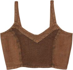 A gorgeous lustrous brown scooped v-neck soft rayon crop top.  It has some delicate embroidery featured in the middle with elastic at back for flexibility. #tlb #Embroidered #bohemianfashion #fairytop #renaissancetop #oldstyletop Bohemian Brown Crop Top, Fitted Bohemian Brown Crop Top, Brown Bohemian Crop Top For Spring, Bohemian Brown Crop Top For Spring, Brown Bohemian Sleeveless Crop Top, Brown Sleeveless Bohemian Crop Top, Bohemian Brown Sleeveless Crop Top, Bohemian Sleeveless Brown Crop Top, Fitted V-neck Crop Top For Festivals