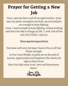 prayer for getting a new job