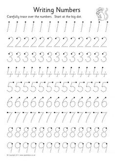 handwriting numbers worksheet for kids to learn how to write and draw the letters