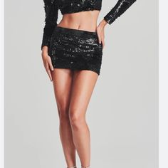 Nwt Gorgeous Black Mini. Very Sexy And Classy! Glamorous Stretch Mini Bottoms, Glamorous Mini Stretch Bottoms, Glamorous Stretch Mini Length Bottoms, Glamorous Black Mini Skirt For Party Season, Glamorous Black Sequined Mini Skirt, Flirty Fitted Mini Skirt For Night Out, Glamorous Fitted Evening Skirt, Black Sequined Mini Skirt For Club, Black Glamorous Mini Skirt For Evening