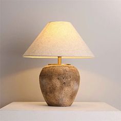 Vintage Taupe Wabi Style Table Lamp | Ceramic Bedside - Minimalist Lamps Japandi Table, Led Floor, Style Table, Modern Minimalism, Led Floor Lamp, Energy Efficient Lighting, Fabric Shades, Table Style, Energy Efficient