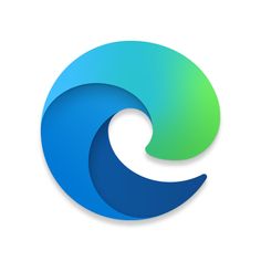 the letter c in blue and green with a curved shape on it's side