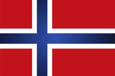 the flag of norway is shown in red, white and blue