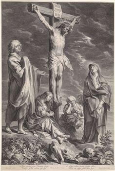 the crucifix is depicted in this engraving