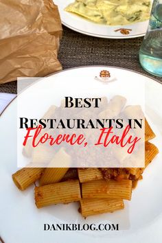 pasta on a plate with the words best restaurants in florence, italy overlayed