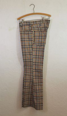 1970's "LEVI'S STA-PREST" Men's Plaid Bell Bottom Pants / Men's Size: 30" Waist by MTvintageclothing on Etsy Bell Bottom Pants, Mens Plaid, Dark Navy Blue, Bell Bottom, White Plaid, Orange Yellow