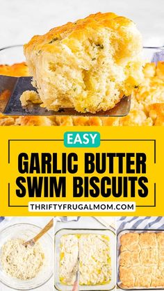 garlic butter swim biscuits with text overlay