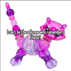 a pink and purple cat toy that says i can't be the only one who remembers