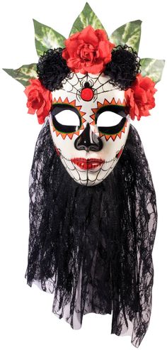 PRICES MAY VARY. Day of the dead senora deluxe mask with elastic band Black and red spider design with red roses and black lace veil One size fits most adults Great for dia de los muertos celebrations, parades, Mardi Gras, Halloween, and more Made by Forum Novelties, a company with decades of experience offering costumes, accessories, and fun novelty products for all occasions, fabric is not applicable Day Of The Dead Mask, Professional Costumes, Fancy Dress Halloween Costumes, Faux Hair, Horror Masks, American Holiday, Hat Day, Lace Mask, Costume Store