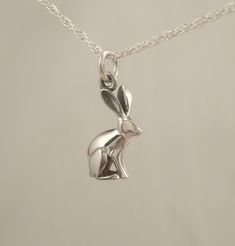 "the jackrabbit is one of my favorite south western animals.    it can be worn as a pendant or charm :  the chain is a sterling silver cable link  18 \". this is  also available in gold. ( see listings)" Rose Gold Diamond Necklace, Rabbit Necklace, Rabbit Jewelry, Real Diamond Necklace, Jack Rabbit, Long Silver Necklace, Silver Jewels, Classic Fashion, Sea Glass Jewelry