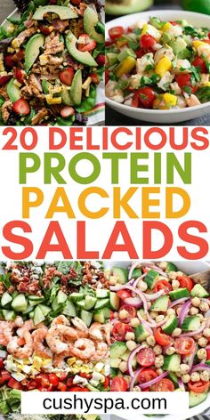 20 delicious protein packed salads that are easy to make and great for lunch or dinner