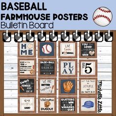 a baseball poster with the names of different teams and numbers on it, in front of a wooden fence