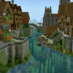 Minecraft Riverside, Minecraft Modern, Riverside House, Cool Minecraft Creations, Minecraft Medieval, Minecraft Inspo, Minecraft Decorations, Minecraft House Designs, Minecraft Blueprints