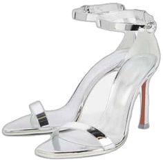 Modern Metallic Sandals For Formal Occasions, Modern Silver Patent Leather Heels, Chic Metallic Silver Open Toe Heels, Silver Patent Leather Heels For Summer, Sleek Silver Summer Heels, Silver Sleek Summer Heels, Sleek Metallic Open Heel Shoes, Silver Sleek Heels For Summer, Sleek Silver Patent Leather Heels