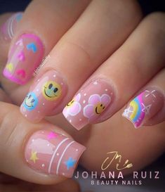 Nail Designs For Kids Cute, Nails For Little Kids, Kid Nail Ideas, Kids Acrylic Nails, Nails Ideas For Kids, Olive Nails, Girls Nail Designs