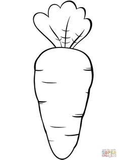 a black and white drawing of a carrot