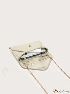 BirdinBag - Chic Metallic Chain Envelope Bag Envelope Evening Bag With Chain Strap As Gift, Party Envelope Bag With Chain Strap, Rectangular Flap Bag With Chain Strap For Party, Party Envelope Shoulder Bag With Chain Strap, Party Clutch Flap Bag With Chain Strap, Formal Envelope Bag With Chain Strap, Gold Envelope Shoulder Bag For Daily Use, Chic Envelope Evening Bag For Everyday Use, Elegant Shoulder Clutch With Cell Phone Pocket