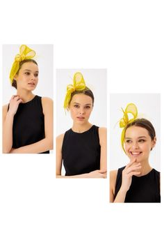 Yellow Bow Fascinator Hat with Veil & Feathers by DIVA HATS. F145GL7408. Women head accessories for weddings, routs, parties, derby. Ready-to-wear hats that respond to all the latest trends in fashion. Fascinators for women are one of the most popular dressing accessories today. This beautiful party hat for women will surely draw a lot of attention during special events. Extravagant hat for a wedding party, a derby, or a weekly tea party. Bow Fascinator, Hat With Veil, Latest Trends In Fashion, Derby Fascinator, Fashion Designers Famous, Yellow Bow, Floppy Sun Hats, Fall Hats, Fascinator Hat