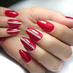 Red Nails With Diamonds, Crimson Nails, Diamond Nail Art Design, Red Sparkly Nails, Multicolored Nails, Diamond Nail Art, Brown Nails Design, Gel Toe Nails