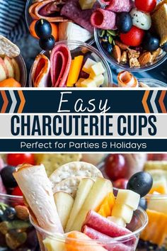 the easy and delicious charcuterie cups are perfect for parties and holidays