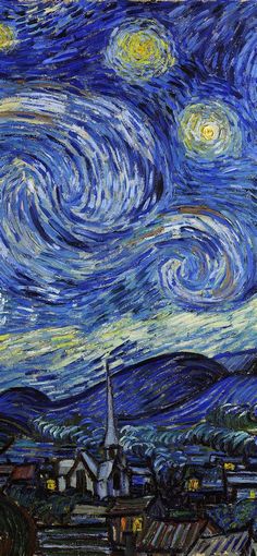 the starry night painting is shown in this image