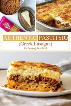 the cover of authentic pastries greek lasagna