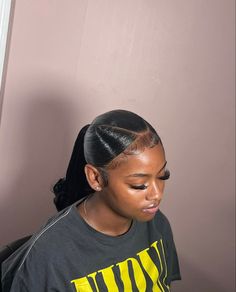 Slicked Back Ponytail Black Women, Slick Backs Black Women, Slick Ponytail Black Women, Weave Ponytail For Black Women, Slick Backs, Prom 2k24, Barbie Ponytail