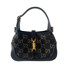 We guarantee the authenticity of this bag or your Full Money Back. The bag has been inspected and authenticated by our experts. Description: Authentic New Gucci GG Jackie 1961 Mini Shoulder Bag Includes Dustbag and Dual Straps Condition: New. Estimated Retail: $2,650 Details: Black and Ivory GG Denim JacquardBlack LeatherGold-Tone HardwareOrange and Black WebFabric LiningPiston ClosureInterior Open Pocket Measurement: Height 13cm / Width 19cm / Depth 3cm For more details on this item, contact us Minimal Bags, Handbag Essentials, Pretty Bags, Material Girl, Mini Shoulder Bag, Timeless Handbag, Cute Bags, Luxury Brands, Bags Designer Fashion