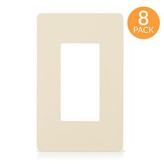 a white light switch cover with 8 pack