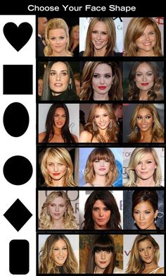 The Right Cut for Your Face Shape Face Shape Chart, Heart Shaped Face Hairstyles, Haircut For Face Shape, Shape Chart, Face Shape Hairstyles, Diamond Face Shape, Round Face Shape, The Beauty Department, Oval Face Shapes