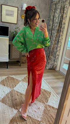 Check out this item I found on LTK https://liketk.it/4nETo?product=873a9d16-8246-11ee-bf8d-0242ac110003 Download the LTK app to take a look! Diy Xmas Outfit, Eclectic Holiday Outfit, Christmas Outfits Women Party, Ugly Christmas Sweater Party Work, Cute Work Christmas Party Outfits, Quirky Christmas Outfit, Most Festive Christmas Outfit, Holiday Tshirt Outfits, Kitsch Christmas Outfit