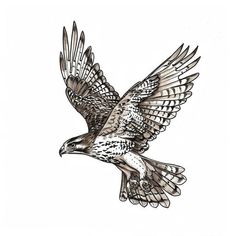 Hawk Vector Tattoo Designs Redtailed Hawk Tattoo, Hawk Neck Tattoo, Hawk Tattoo Stencil, Cooper Hawk Tattoo, Hawk Head Tattoo, Red Shouldered Hawk Tattoo, Hawk Back Tattoo, Hawk Tattoo Men, Red Tail Hawk Tattoo