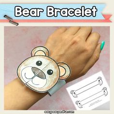 the bear bracelet is made with paper and glue