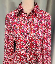 Liberty print woman's shirt, whiltshire print Made in London, UK  Made with  Liberty Tana Lawn fabric, sourced directly from Liberty London Department Store This shirt has long sleeves, buttoned cuffs, collar, front and back darts, bust dart shaping Composition - 100% cotton tana lawn Fit - Semifitted Care instructions - Machine wash cool Returns - I'm unable to accept returns I'm afraid, however I am more than happy to answer all of your questions prior to your purchase. Please feel free to mes Bust Dart, Liberty Tana Lawn, Liberty London, Lawn Fabric, I'm Afraid, Liberty Print, Print Shirt, London Uk, Department Store