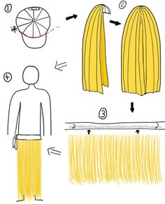 how to draw long hair with pencils and marker on white paper, step - by - step instructions