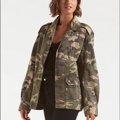 Nwot Amelius Charlize Ladies Size 12 Camo Twill Jacket! Military Design With A Vintage Finish. Big Side Pockets With One Zip Chest Pocket. Covered Button Up Front. Camouflage Long Sleeve Workwear Outerwear, Camouflage Long Sleeve Outerwear For Work, Camouflage Outerwear With Pockets, Camouflage Long Sleeve Outerwear With Button Closure, Fall Camouflage Outerwear For Work, Camouflage Outerwear For Workwear In Fall, Military Design, Twill Jacket, Utility Jacket