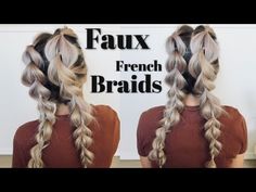 Gladiator Braids Hair, How To Easy Braid Your Own Hair, Thick Hair Braids Easy, French Braid Look A Like, Dutch Braid Festival Hair, Easy Diy French Braid, Faux Boxer Braids, Hair Swirls Hairstyles, Faux Viking Braid