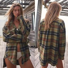 We The Free Izzy Oversized Green Plaid Button Down Shirt New Brand New Without Hang Tag Oversized Flannel, Winter Shirts, Free People Jacket, Beach Camping, Brown Plaid, Green Plaid, Flannel Shirt, Plaid Shirt, Oversized Fits